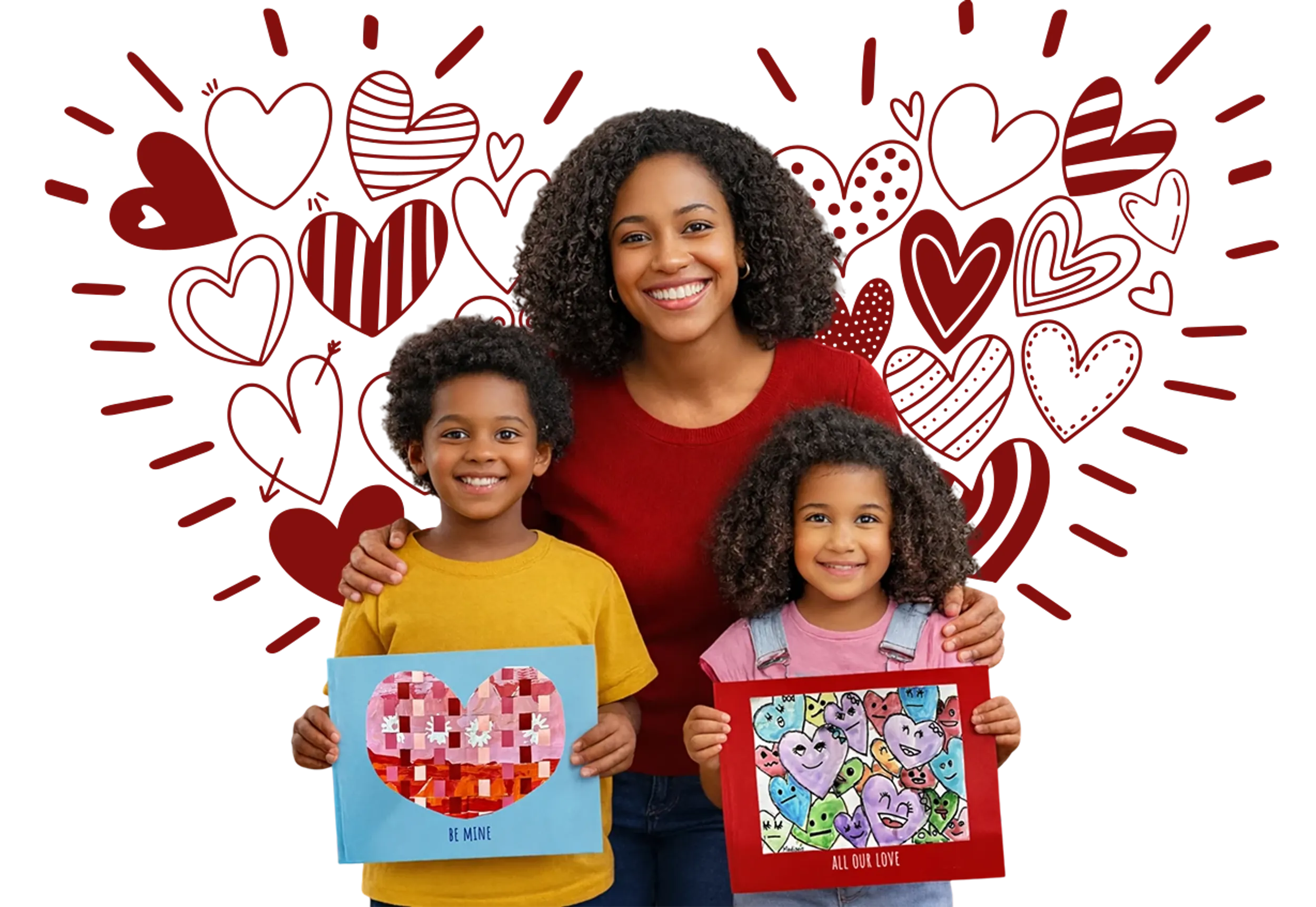 A Scribble book made from a child's school Valentine's Day artwork project