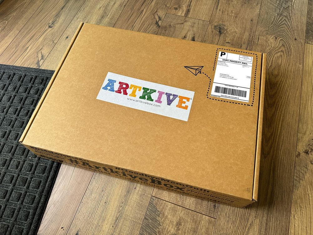 An Artkive Box ships to you to place your kids' artwork